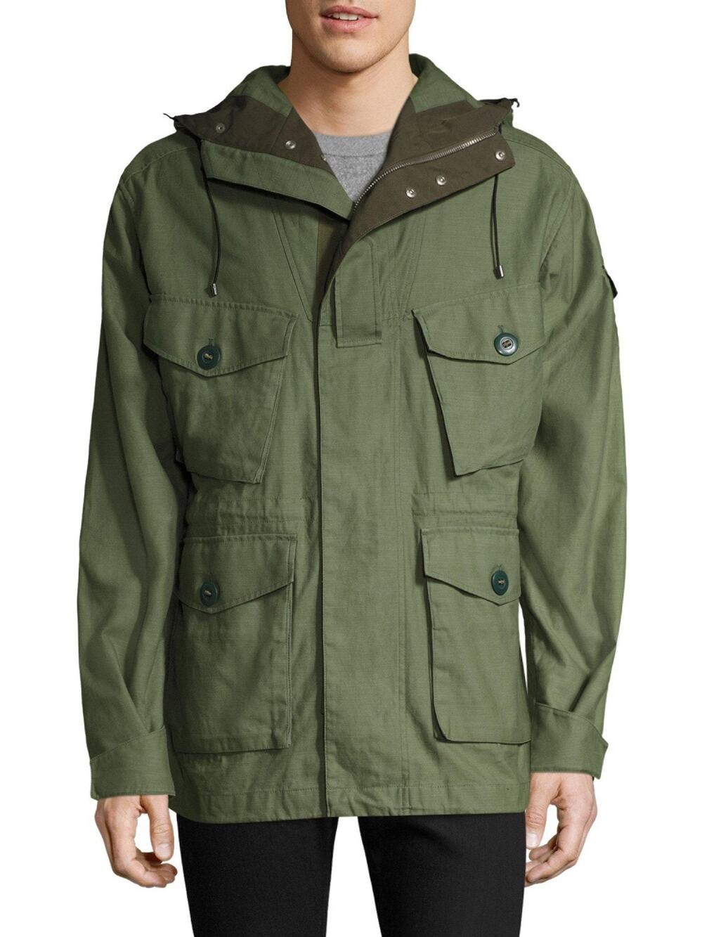 NWT Rag & Bone Men's Size M Miles Hooded Military Jacket Army Green $795
